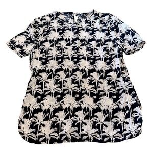 Samsoe Samsoe Herbie Palm Print‎ Blouse Short Sleeve Viscose Top S (957)